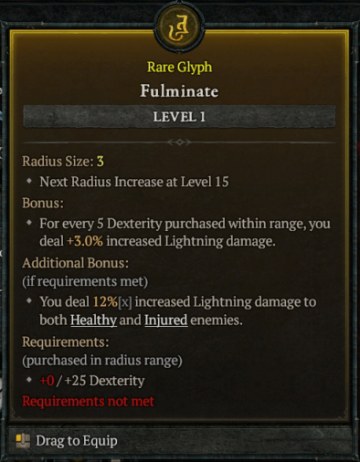 Paragon Rare Glyph - "Fulminate"