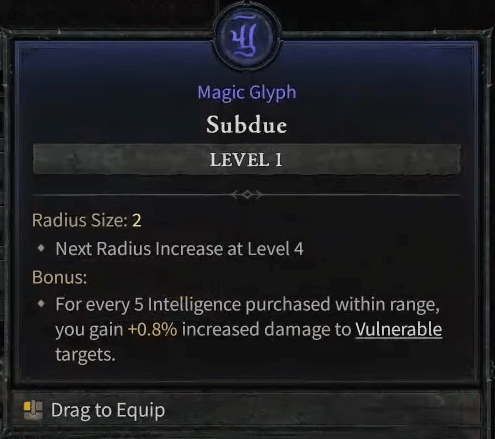 Paragon Magic Glyph - "Subdue"