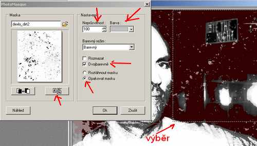 maska pres vyber