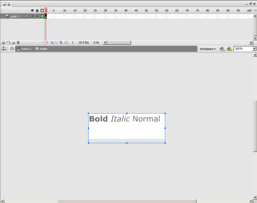 Screen shot of Flash screen after double-clicking on it.